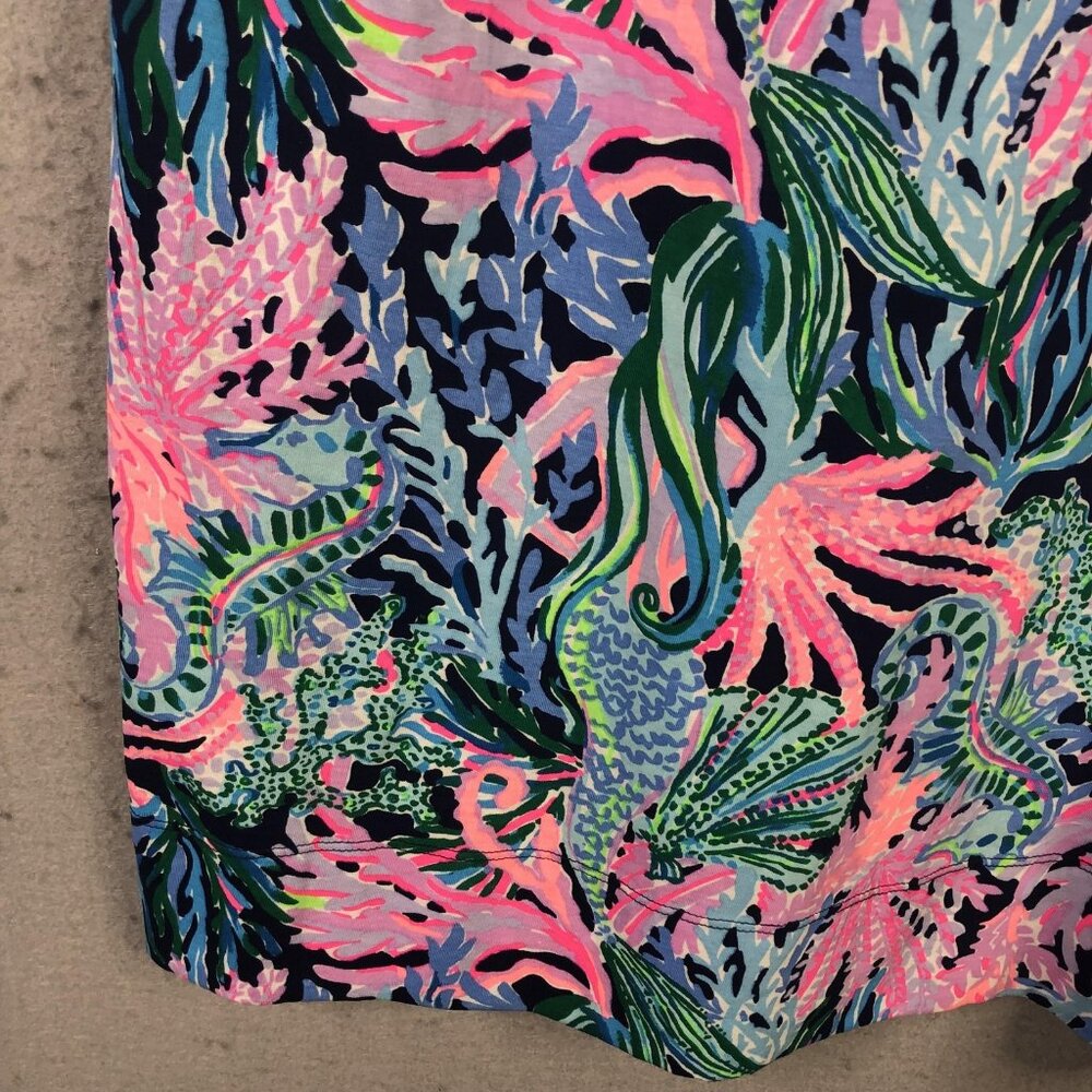 Lilly Pulitzer Dress Womens Medium Multicolor Pima Cotton Sea Life 3/4 Sleeve - Picture 11 of 16